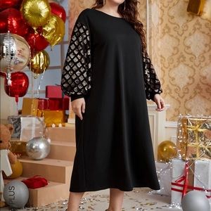 SHEIN Sequin Sleeve Sweatshirt Dress 4x (20)